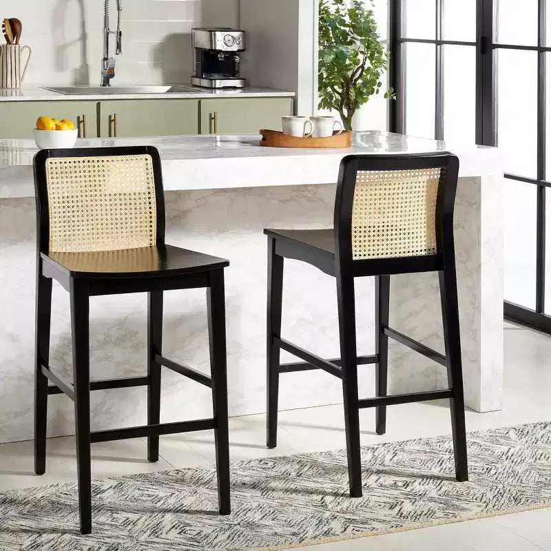 Benicio Rattan Bar Stool (Set Of 2) - BST1507 - Safavieh