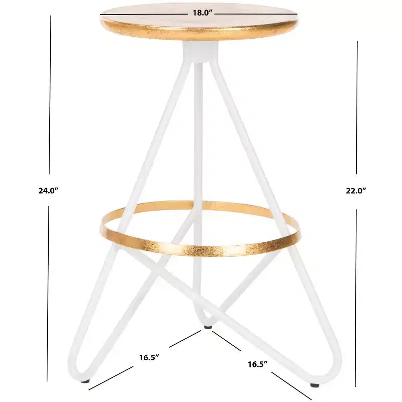 Galexia Counter Stool - BST3201C - Gold/White - Safavieh
