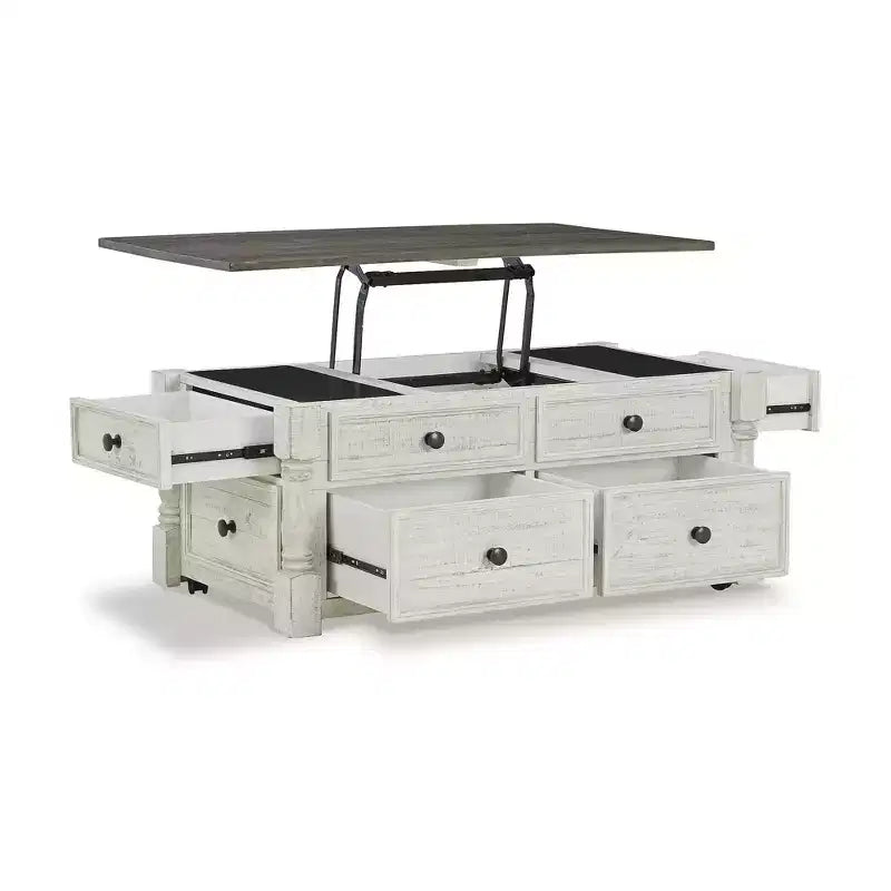 Signature Design by Ashley Casual Havalance Lift-Top Coffee Table, White/Gray