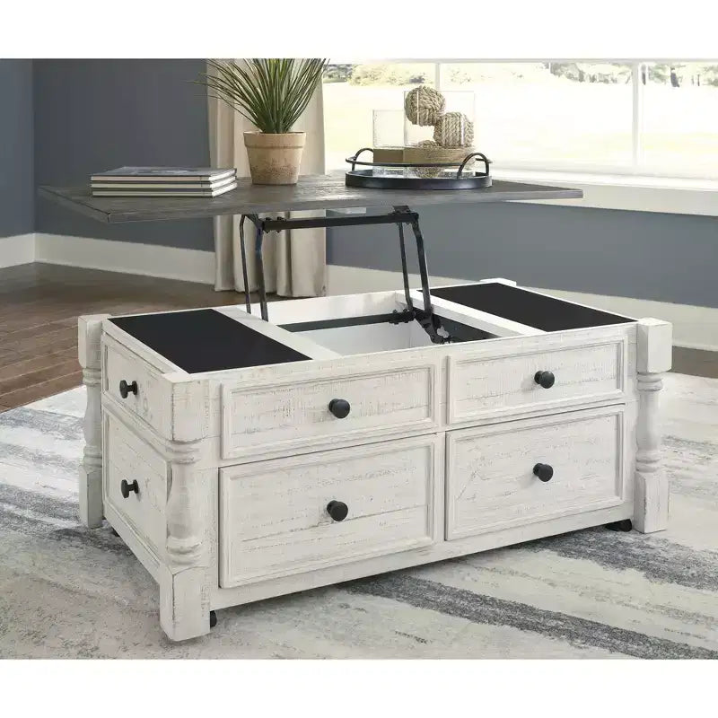 Signature Design by Ashley Casual Havalance Lift-Top Coffee Table, White/Gray