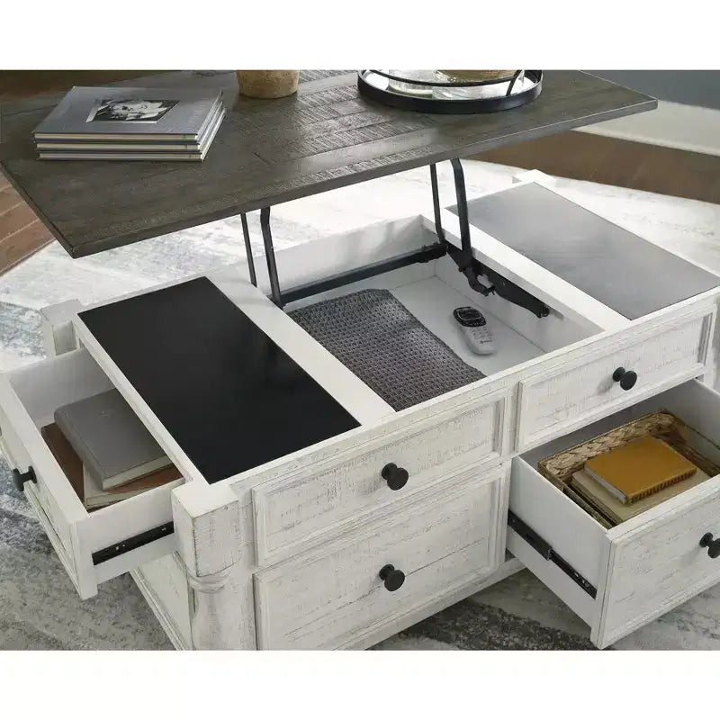 Signature Design by Ashley Casual Havalance Lift-Top Coffee Table, White/Gray