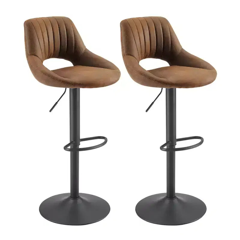 HOMLUX Adjustable Barstools Set of 2 Open Backrest Swivel Bar Height Chairs