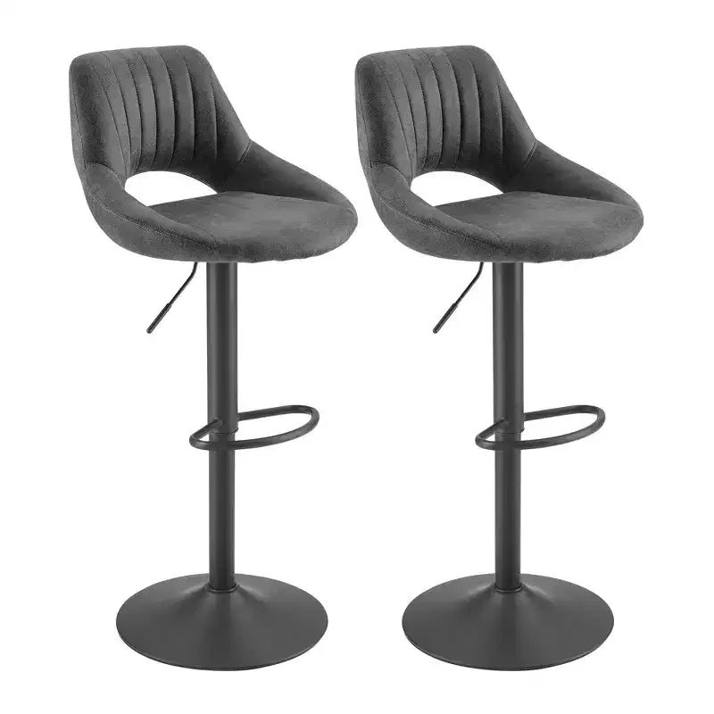 HOMLUX Adjustable Barstools Set of 2 Open Backrest Swivel Bar Height Chairs