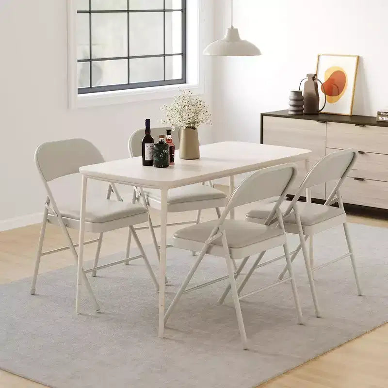 Folding Chairs Set of 2/4, PU Upholstered Foldable Chairs with Metal Frame Hold Up to 350 Pounds