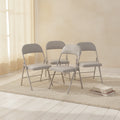 SUGIFT 4 Pack Folding Chairs with Padded Seats, Metal Frame with Pu Leather Seat & Back, Capacity 350 lbs, White
