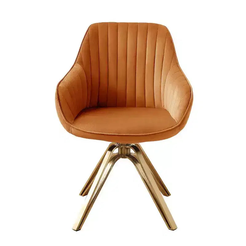 HOMLUX Mid-century Pyramid 360 Swivel Accent Chair Upholstered in Comfortable Velvet- Gold Plated Legs For Bedroom,Office,Dining