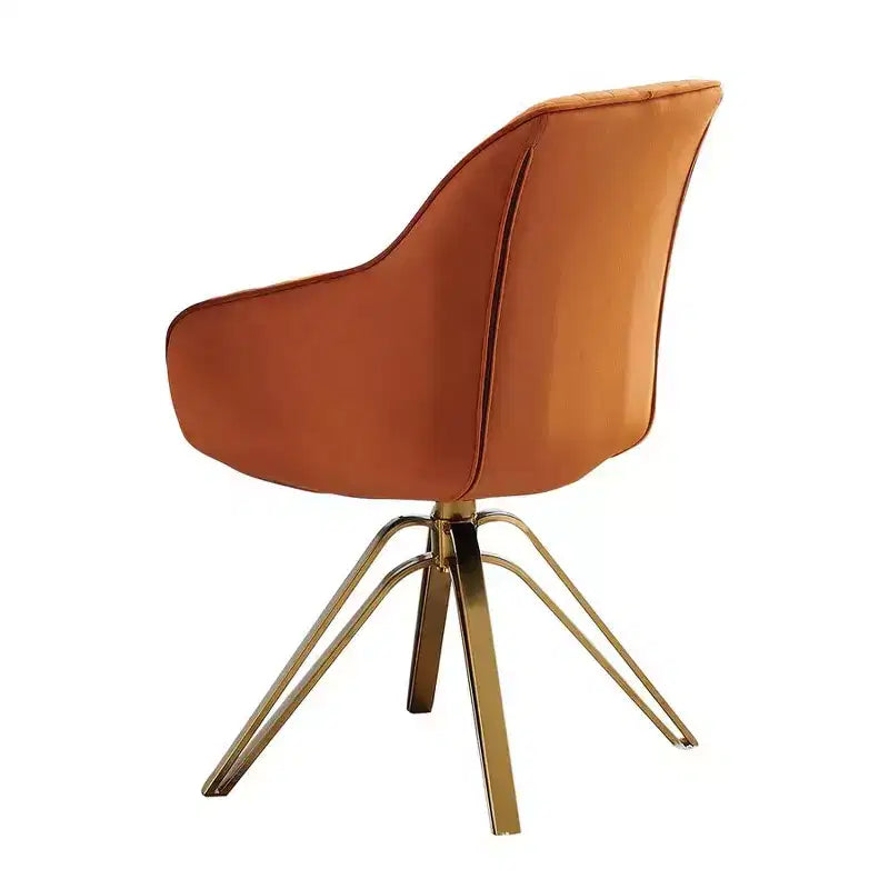 HOMLUX Mid-century Pyramid 360 Swivel Accent Chair Upholstered in Comfortable Velvet- Gold Plated Legs For Bedroom,Office,Dining