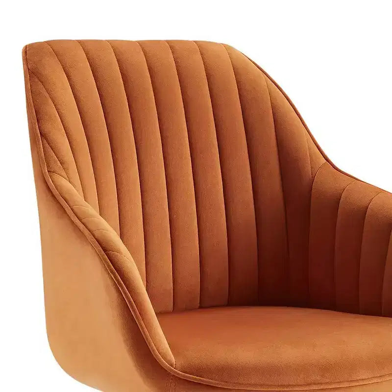 HOMLUX Mid-century Pyramid 360 Swivel Accent Chair Upholstered in Comfortable Velvet- Gold Plated Legs For Bedroom,Office,Dining