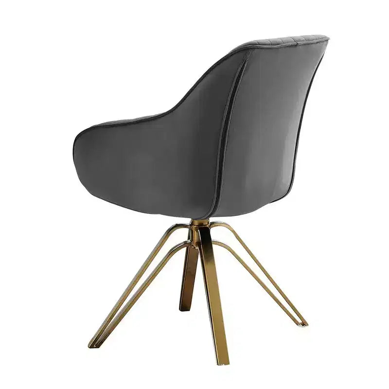 HOMLUX Mid-century Pyramid 360 Swivel Accent Chair Upholstered in Comfortable Velvet- Gold Plated Legs For Bedroom,Office,Dining