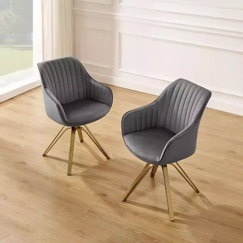 HOMLUX Mid-century Pyramid 360 Swivel Accent Chair Upholstered in Comfortable Velvet- Gold Plated Legs For Bedroom,Office,Dining
