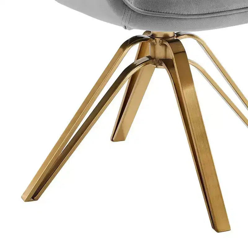 HOMLUX Mid-century Pyramid 360 Swivel Accent Chair Upholstered in Comfortable Velvet- Gold Plated Legs For Bedroom,Office,Dining