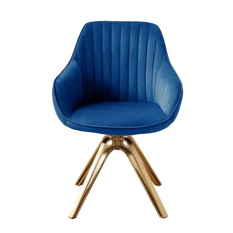 HOMLUX Mid-century Pyramid 360 Swivel Accent Chair Upholstered in Comfortable Velvet- Gold Plated Legs For Bedroom,Office,Dining