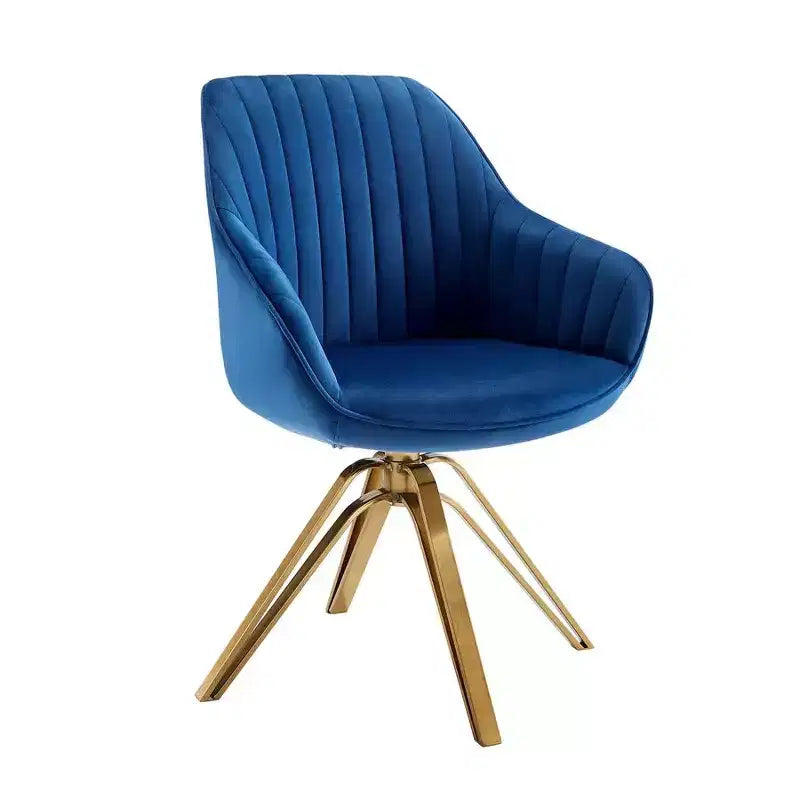 HOMLUX Mid-century Pyramid 360 Swivel Accent Chair Upholstered in Comfortable Velvet- Gold Plated Legs For Bedroom,Office,Dining