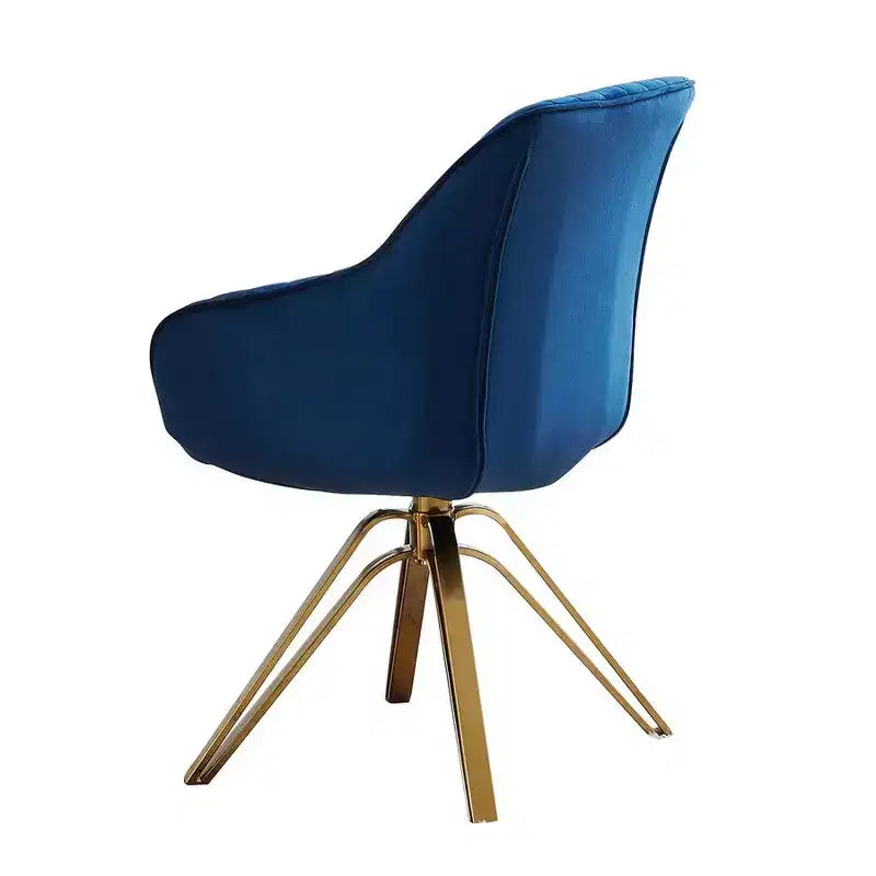 HOMLUX Mid-century Pyramid 360 Swivel Accent Chair Upholstered in Comfortable Velvet- Gold Plated Legs For Bedroom,Office,Dining