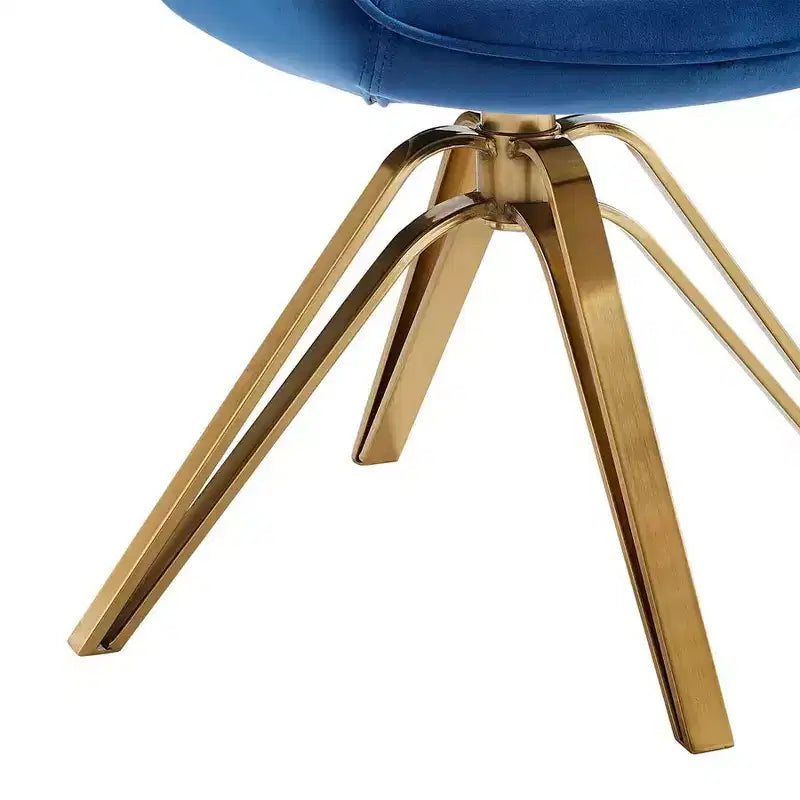 HOMLUX Mid-century Pyramid 360 Swivel Accent Chair Upholstered in Comfortable Velvet- Gold Plated Legs For Bedroom,Office,Dining