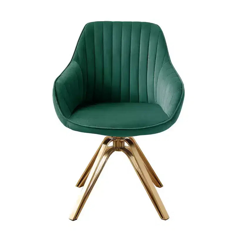 HOMLUX Mid-century Pyramid 360 Swivel Accent Chair Upholstered in Comfortable Velvet- Gold Plated Legs For Bedroom,Office,Dining