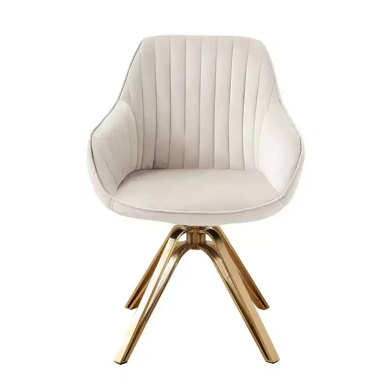 HOMLUX Mid-century Pyramid 360 Swivel Accent Chair Upholstered in Comfortable Velvet- Gold Plated Legs For Bedroom,Office,Dining