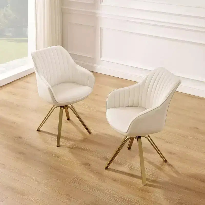 HOMLUX Mid-century Pyramid 360 Swivel Accent Chair Upholstered in Comfortable Velvet- Gold Plated Legs For Bedroom,Office,Dining