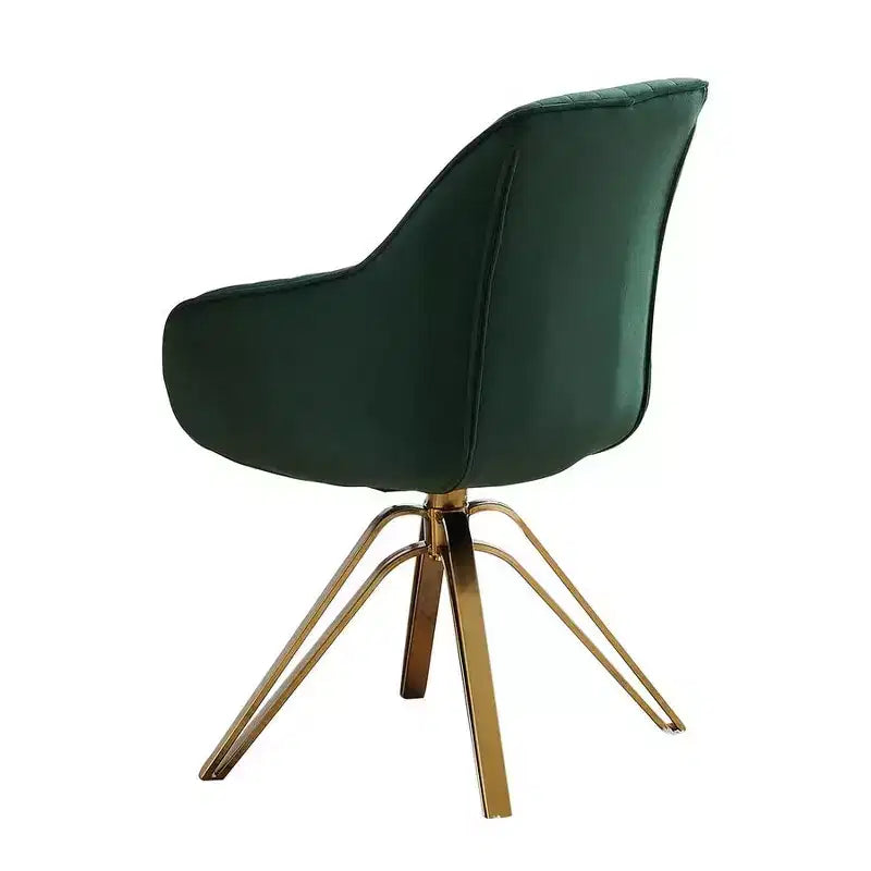HOMLUX Mid-century Pyramid 360 Swivel Accent Chair Upholstered in Comfortable Velvet- Gold Plated Legs For Bedroom,Office,Dining