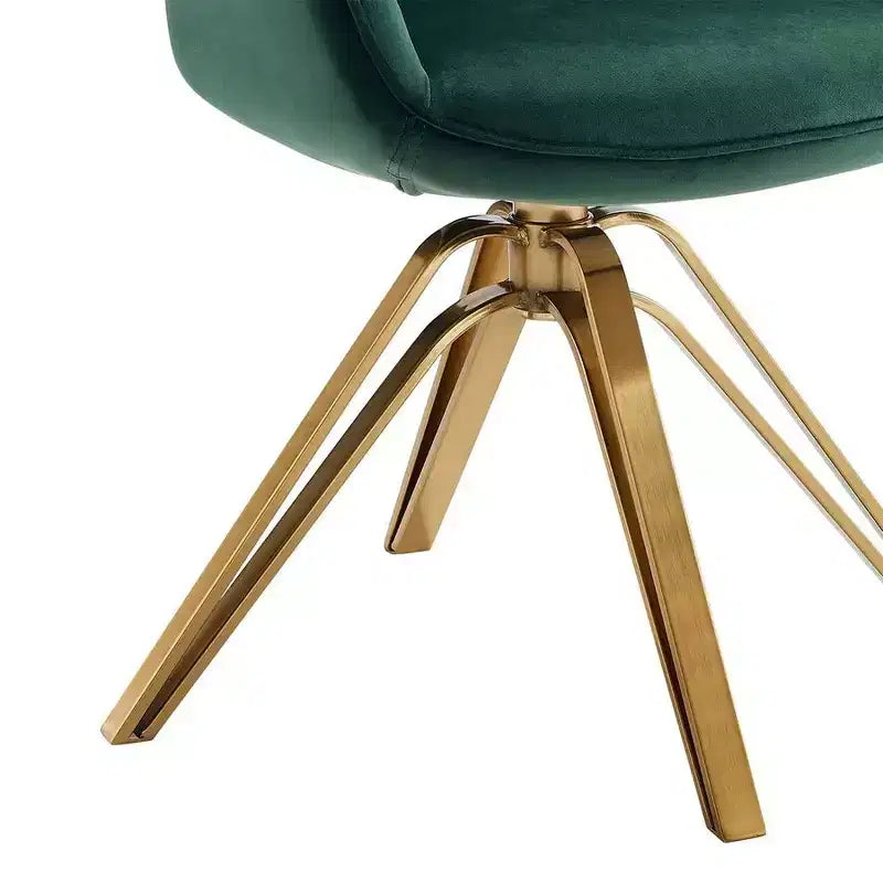 HOMLUX Mid-century Pyramid 360 Swivel Accent Chair Upholstered in Comfortable Velvet- Gold Plated Legs For Bedroom,Office,Dining