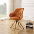 HOMLUX Mid-century Pyramid 360 Swivel Accent Chair Upholstered in Comfortable Velvet- Gold Plated Legs For Bedroom,Office,Dining