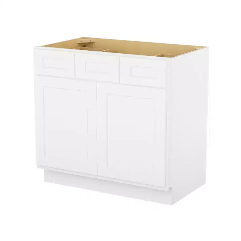 HOMLUX Easy-DIY 2-Drawer Ready to Assemble Bath Vanity Cabinet without Top in Shaker White