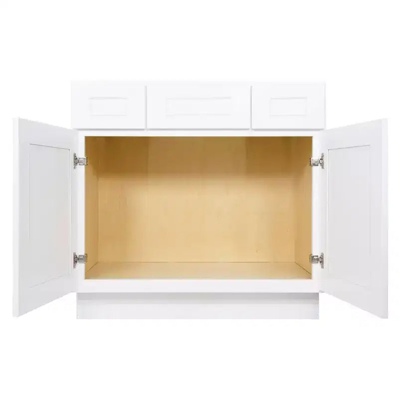 HOMLUX Easy-DIY 2-Drawer Ready to Assemble Bath Vanity Cabinet without Top in Shaker White