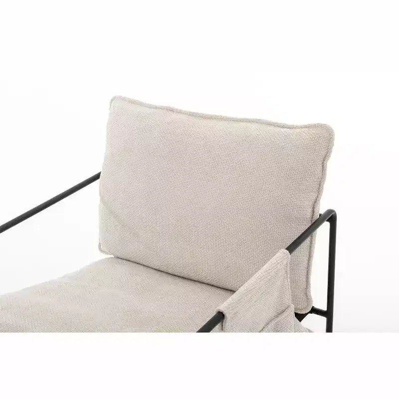 Set of 2 Modern Accent Chair with Arm Pockets, Upholstered Armchair with Metal Frame for Living Room and Bedroom 4W - ModernLuxe
