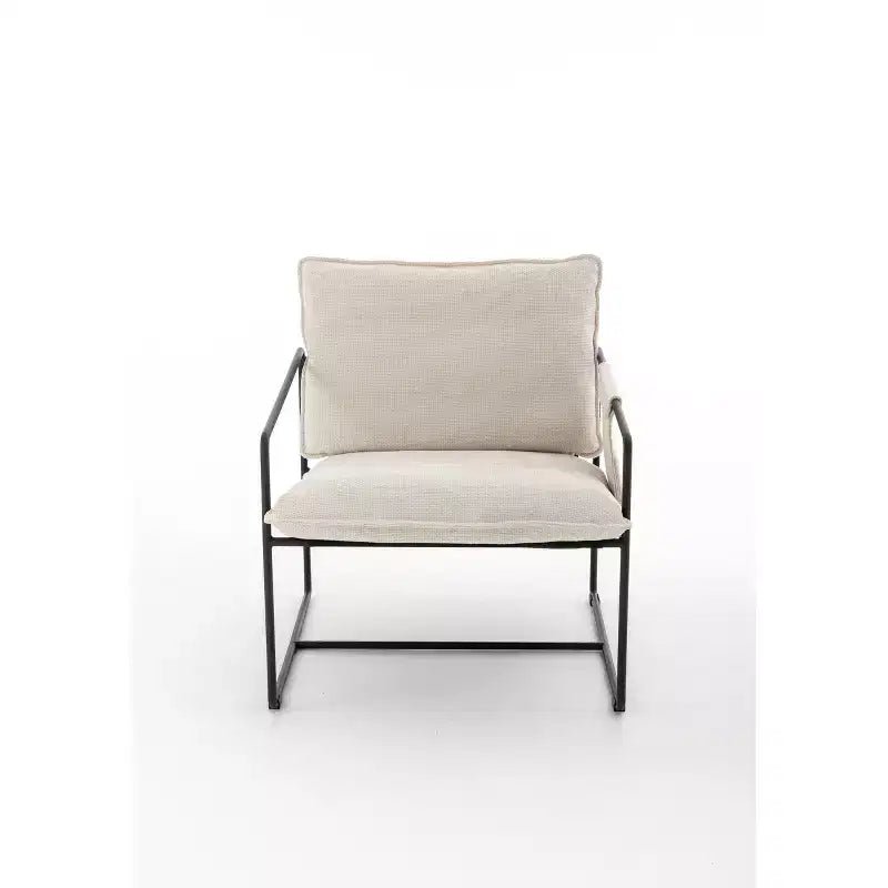 Set of 2 Modern Accent Chair with Arm Pockets, Upholstered Armchair with Metal Frame for Living Room and Bedroom 4W - ModernLuxe