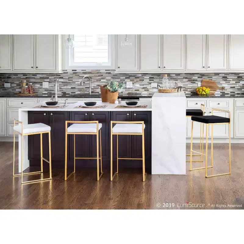 34 Set of 2 Fuji Contemporary Stackable Barstools - LumiSource