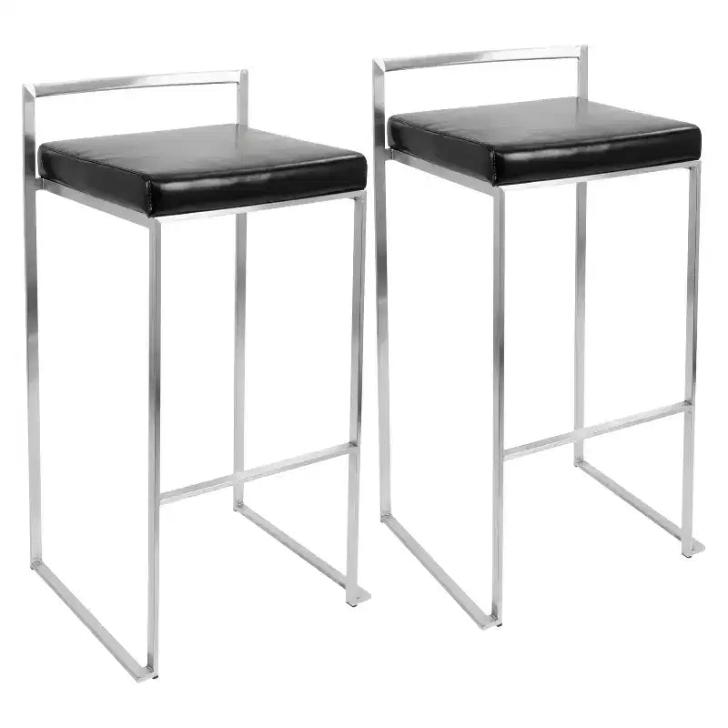 34 Set of 2 Fuji Contemporary Stackable Barstools - LumiSource