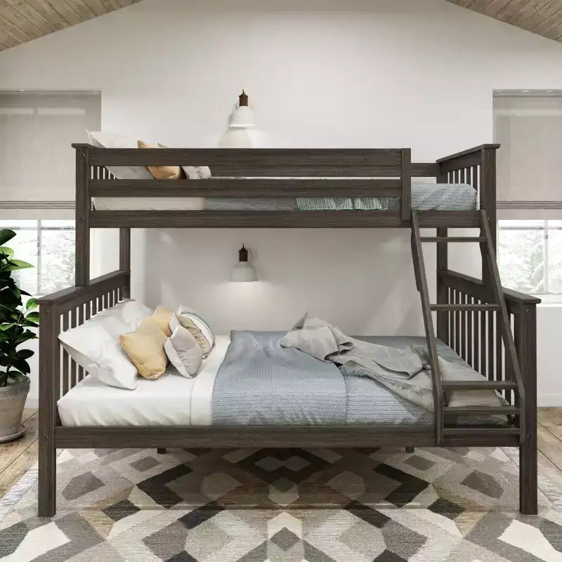 Plank+Beam Solid Wood Twin XL over Queen Bunk Bed for Adult