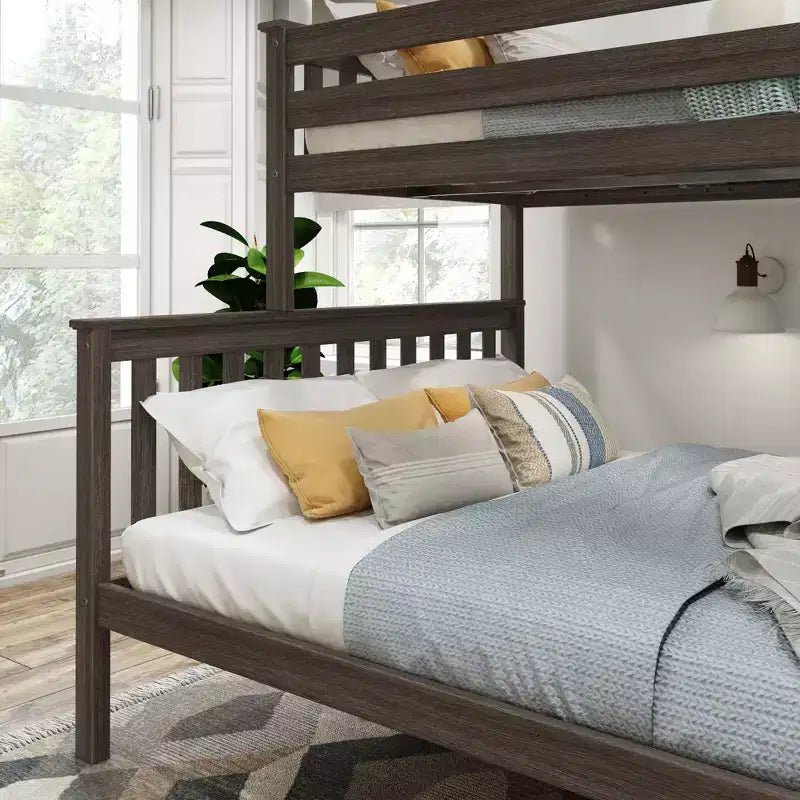 Plank+Beam Solid Wood Twin XL over Queen Bunk Bed for Adult