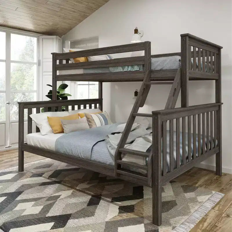 Plank+Beam Solid Wood Twin XL over Queen Bunk Bed for Adult