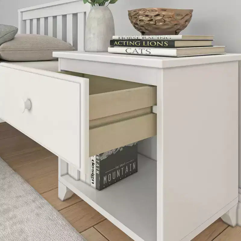 Plank+Beam Solid Wood Nightstand with 1 Drawer for Bedroom