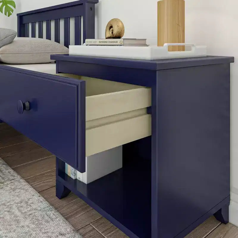 Plank+Beam Solid Wood Nightstand with 1 Drawer for Bedroom