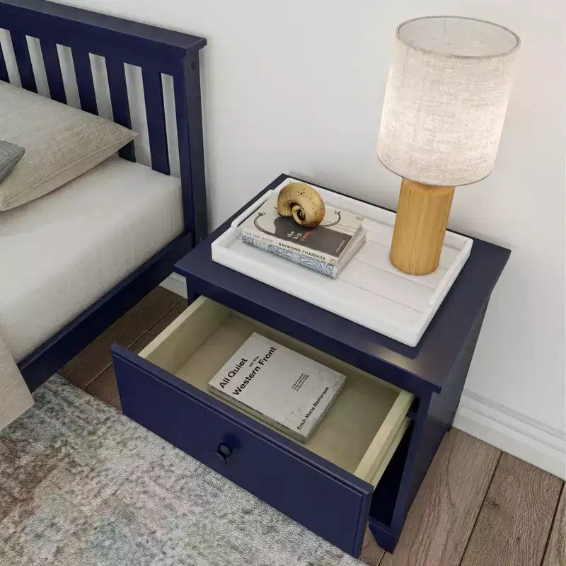 Plank+Beam Solid Wood Nightstand with 1 Drawer for Bedroom
