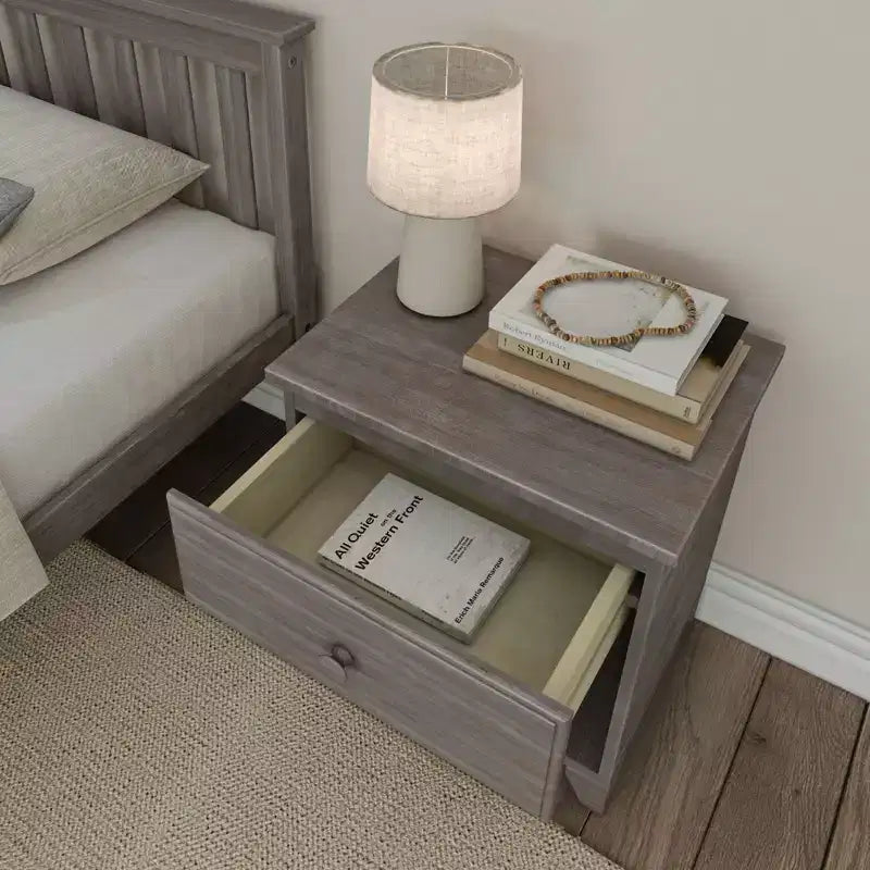 Plank+Beam Solid Wood Nightstand with 1 Drawer for Bedroom