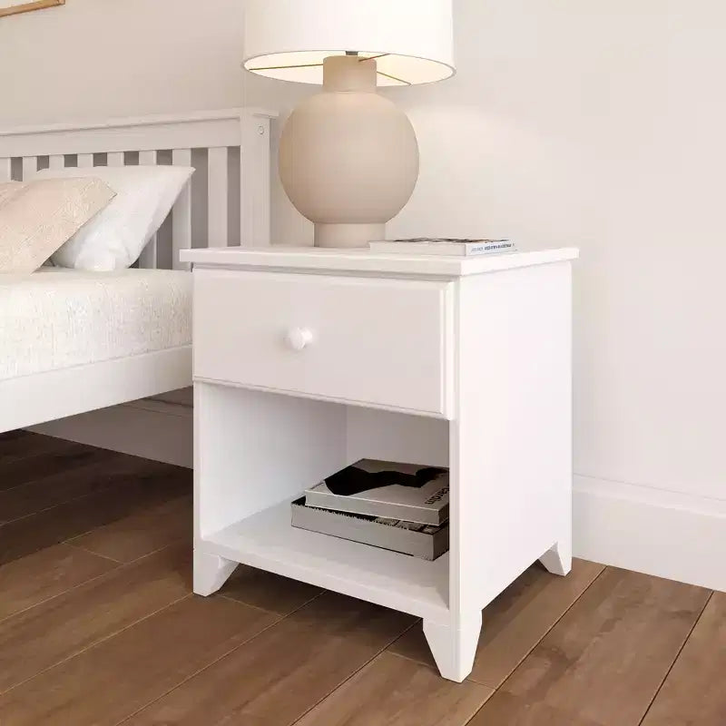 Plank+Beam Solid Wood Nightstand with 1 Drawer for Bedroom