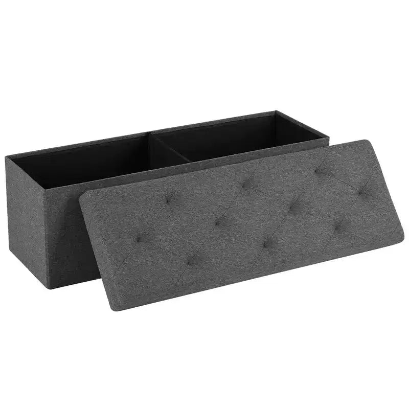 JIONJOY Pouf rectangulaire capitonné standard large de 43 po avec rangement | Gris