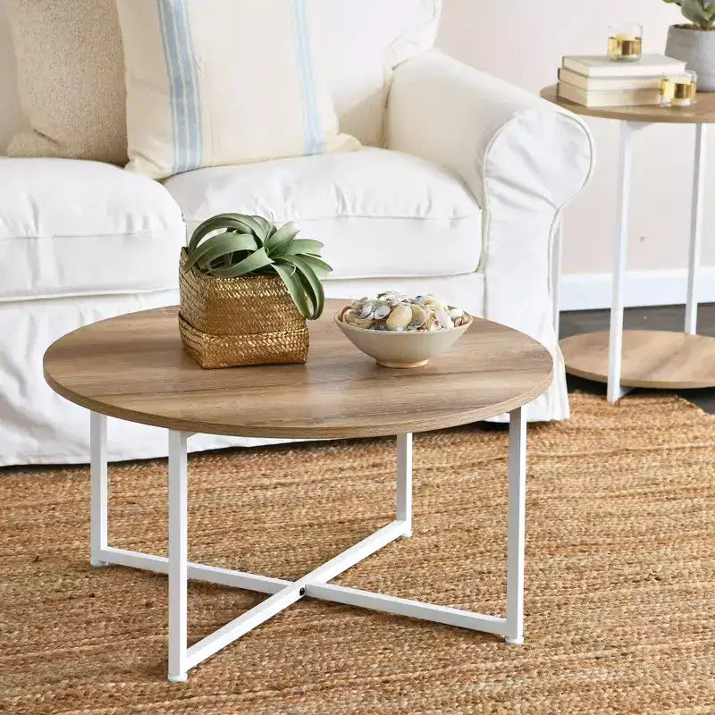 Household Essentials Jamestown Round Coffee Table