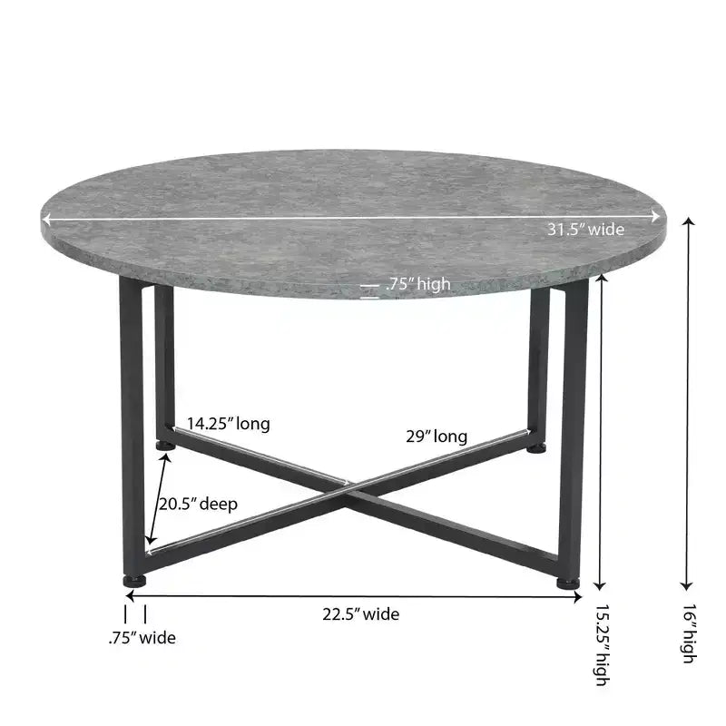 Household Essentials Jamestown Round Coffee Table