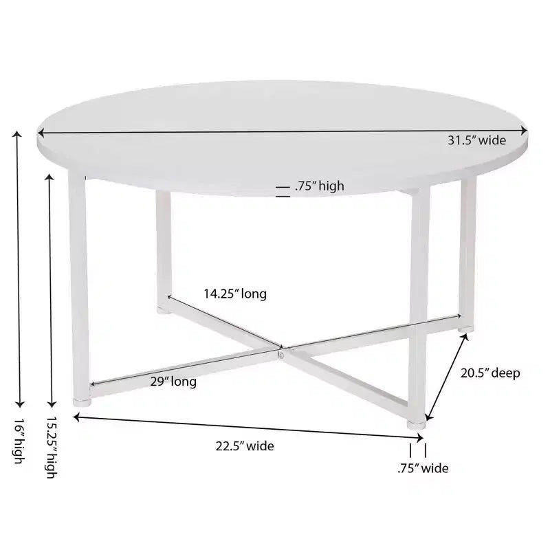 Household Essentials Jamestown Round Coffee Table