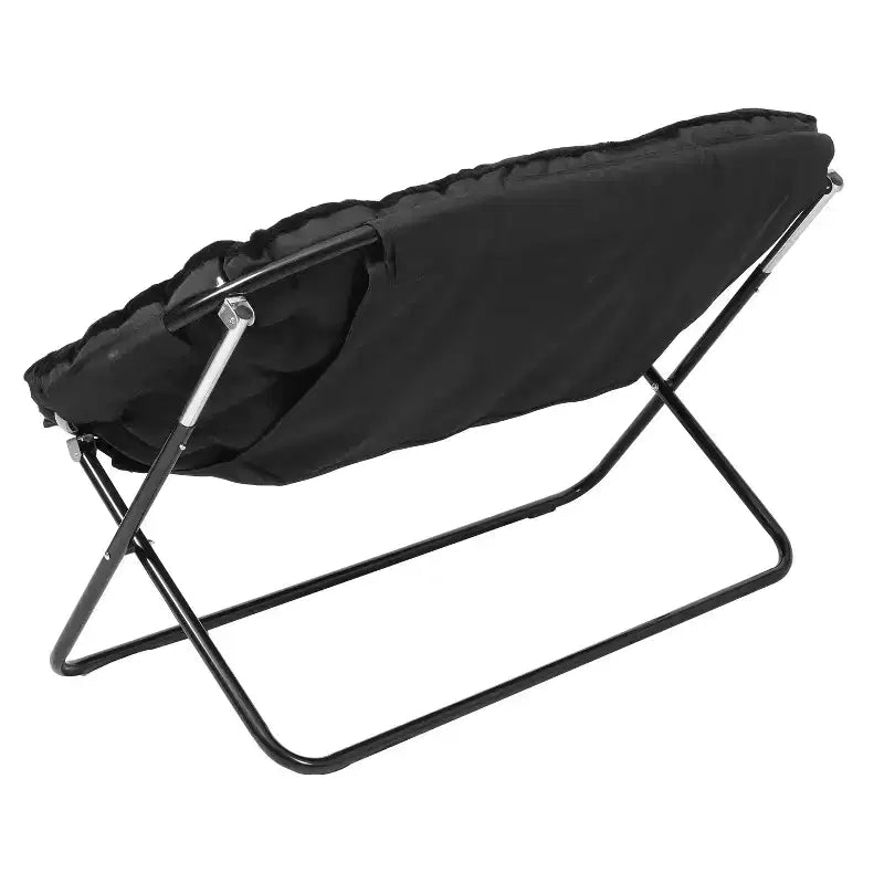 Flash Furniture Eleanor Portable Folding Upholstered Double Saucer Chair with a Steel Frame for Dorm, Living Room, or Bedroom