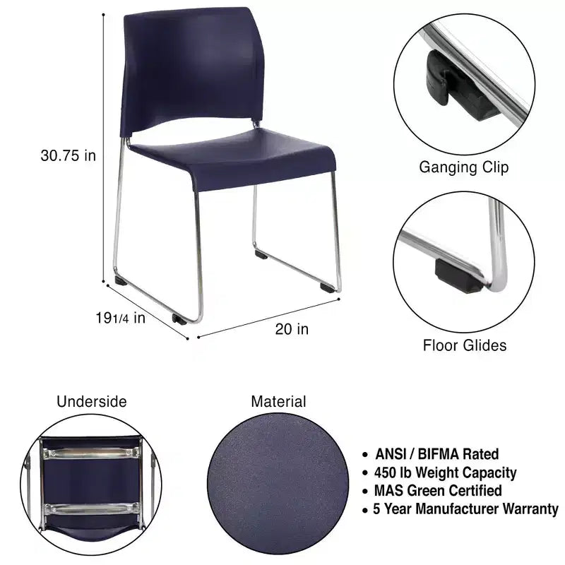 Hampden Furnishings 4pk Jody Collection Plastic Stack Chair