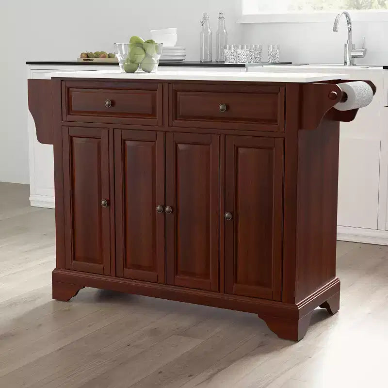 Lafayette Granite White Top Full Size Kitchen Island/Cart - Crosley