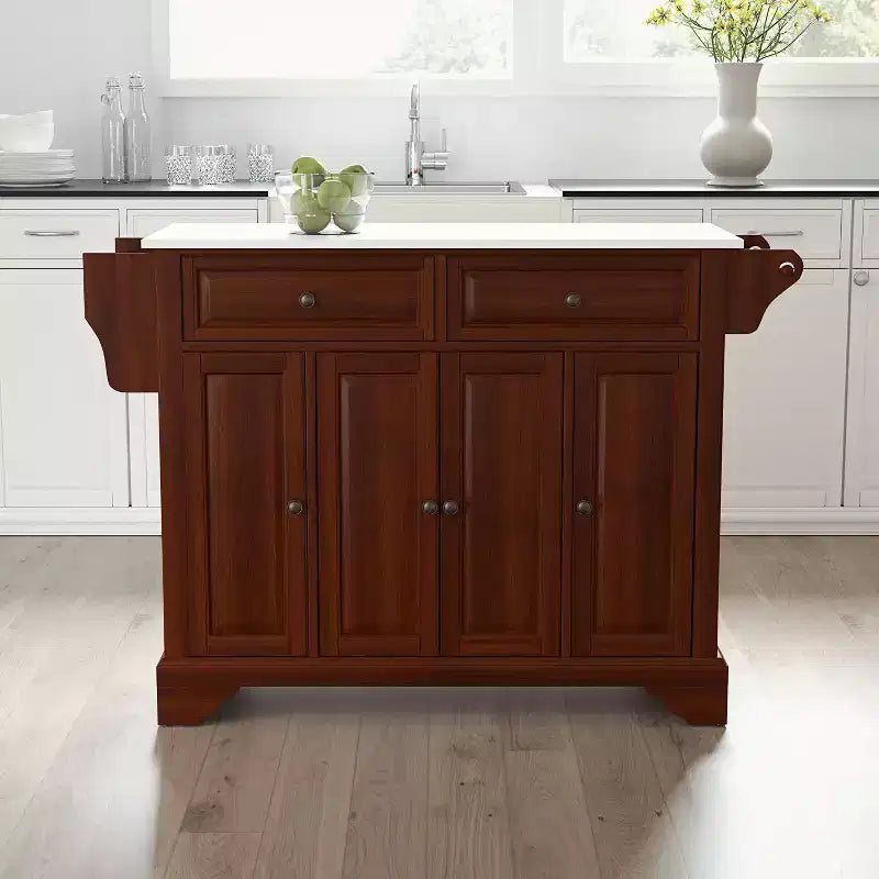 Lafayette Granite White Top Full Size Kitchen Island/Cart - Crosley