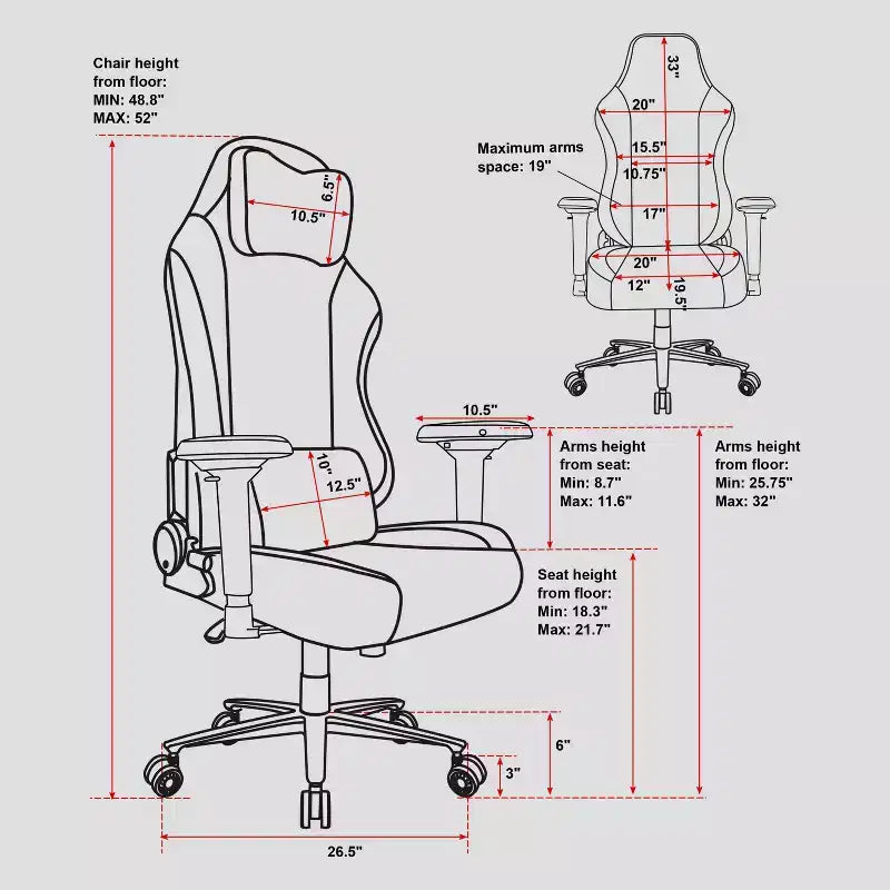 Sedia da gaming in memory foam con tessuto - Techni Sport