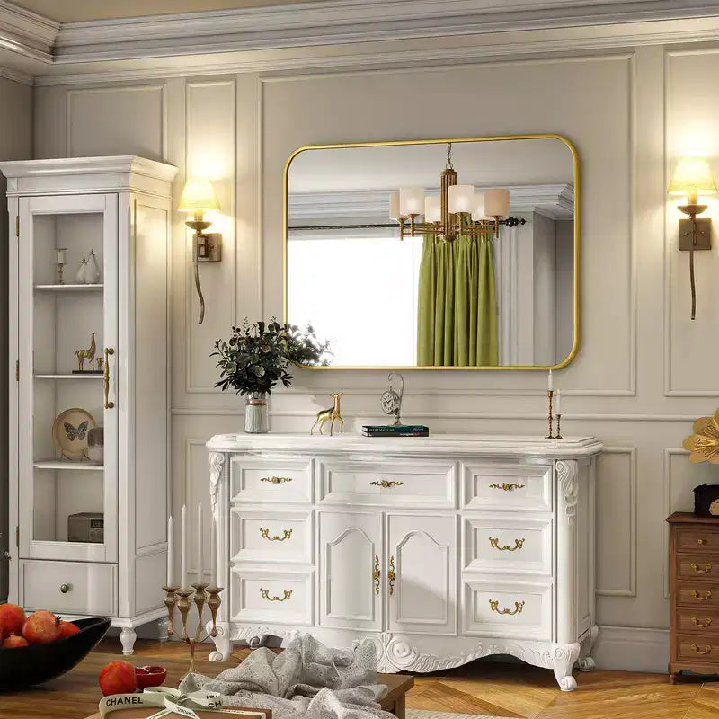 BEAUTYPEAK Oversized Wall Mirror Rectangle Bathroom Vanity Mirrors Framed Mirrors