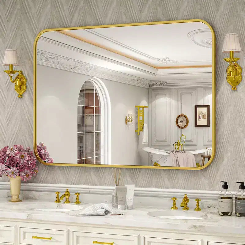 BEAUTYPEAK Oversized Wall Mirror Rectangle Bathroom Vanity Mirrors Framed Mirrors